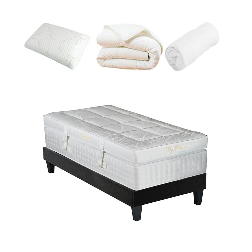 EMPEREUR - Ensemble  90x200  Matelas + Sommier + Accessoires