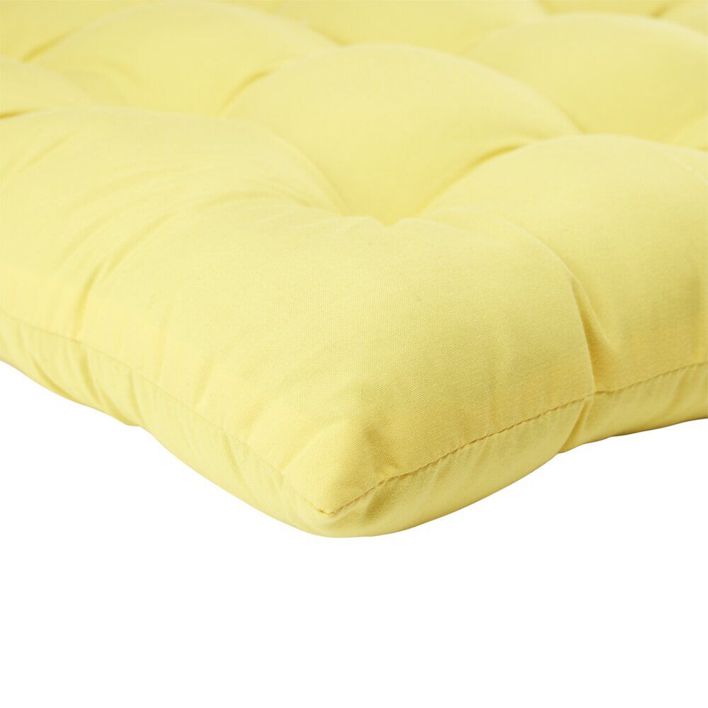Galette de chaise carrée unie jaune 38x38cm