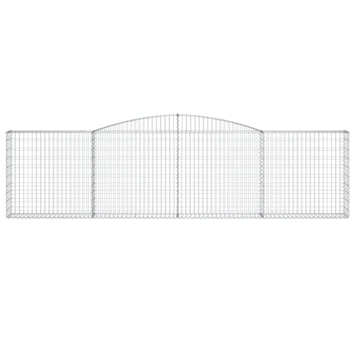 NNEVL Arched Gabion Baskets 2 pcs 400x30x100/120 cm Galvanised Iron