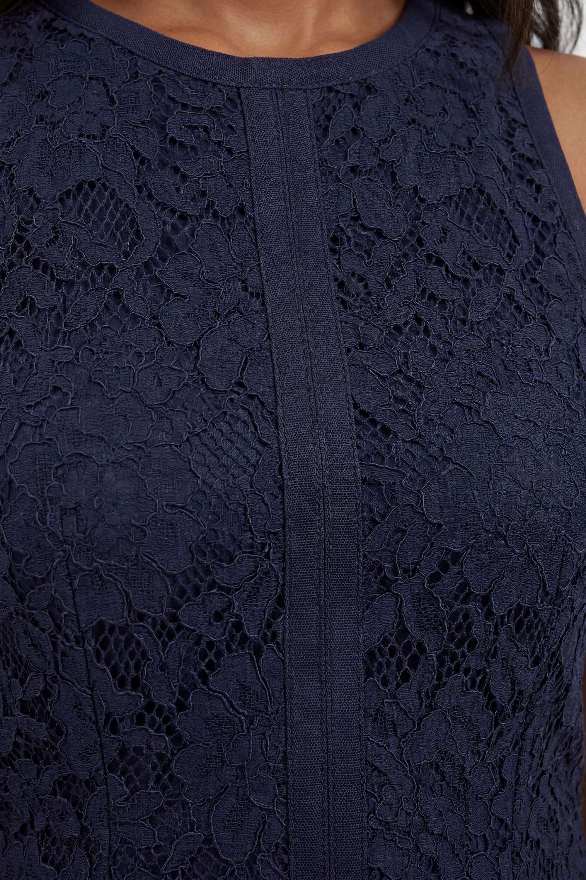 KarenMillen Lace Sleeveless Woven Midi Dress