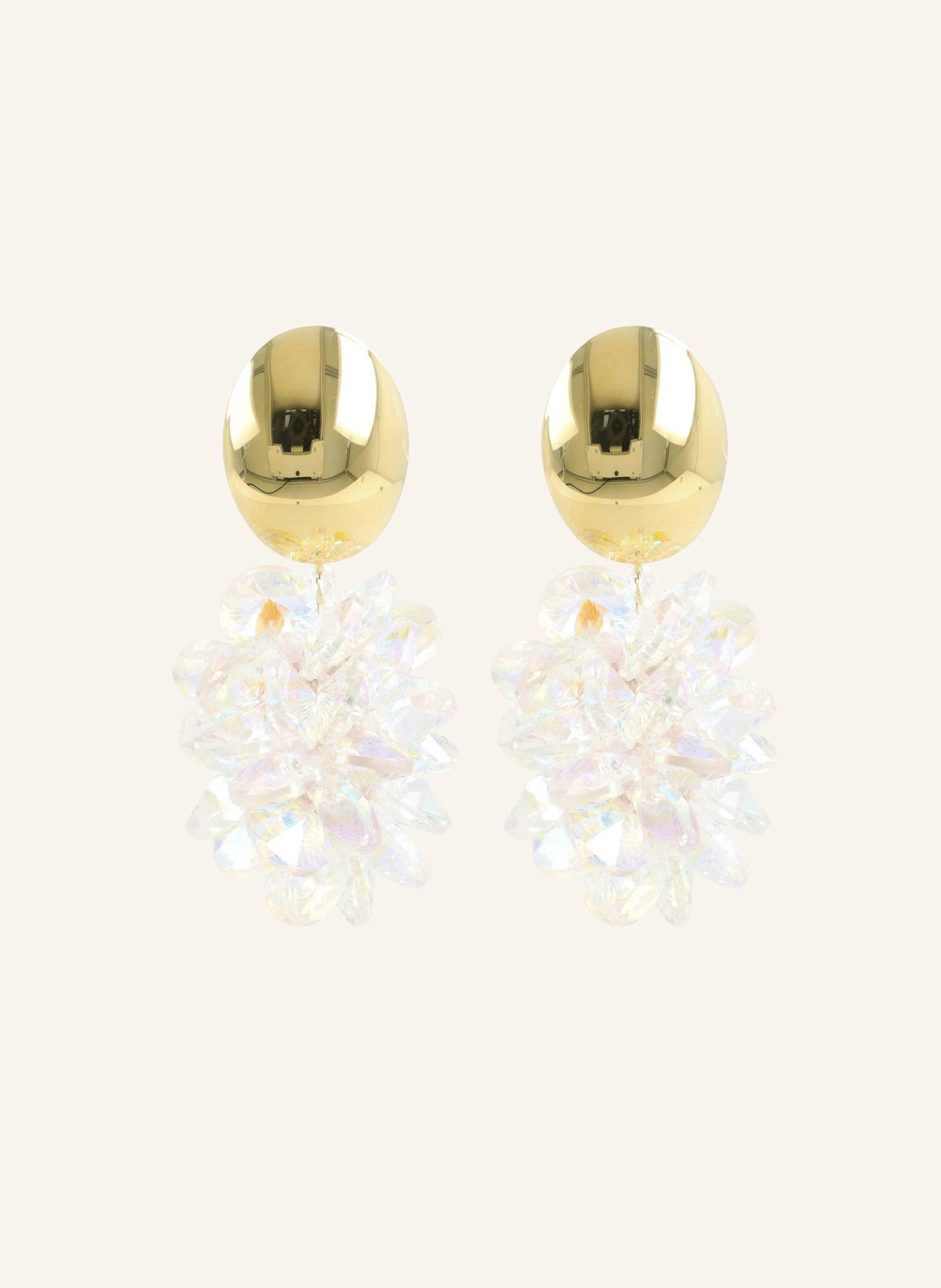 LOTT.gioielli Ohrhänger SOLEA THICK OVAL CRYSTAL SEQUINS HOLO POLISHED SILVER PIN by GLAMBOU