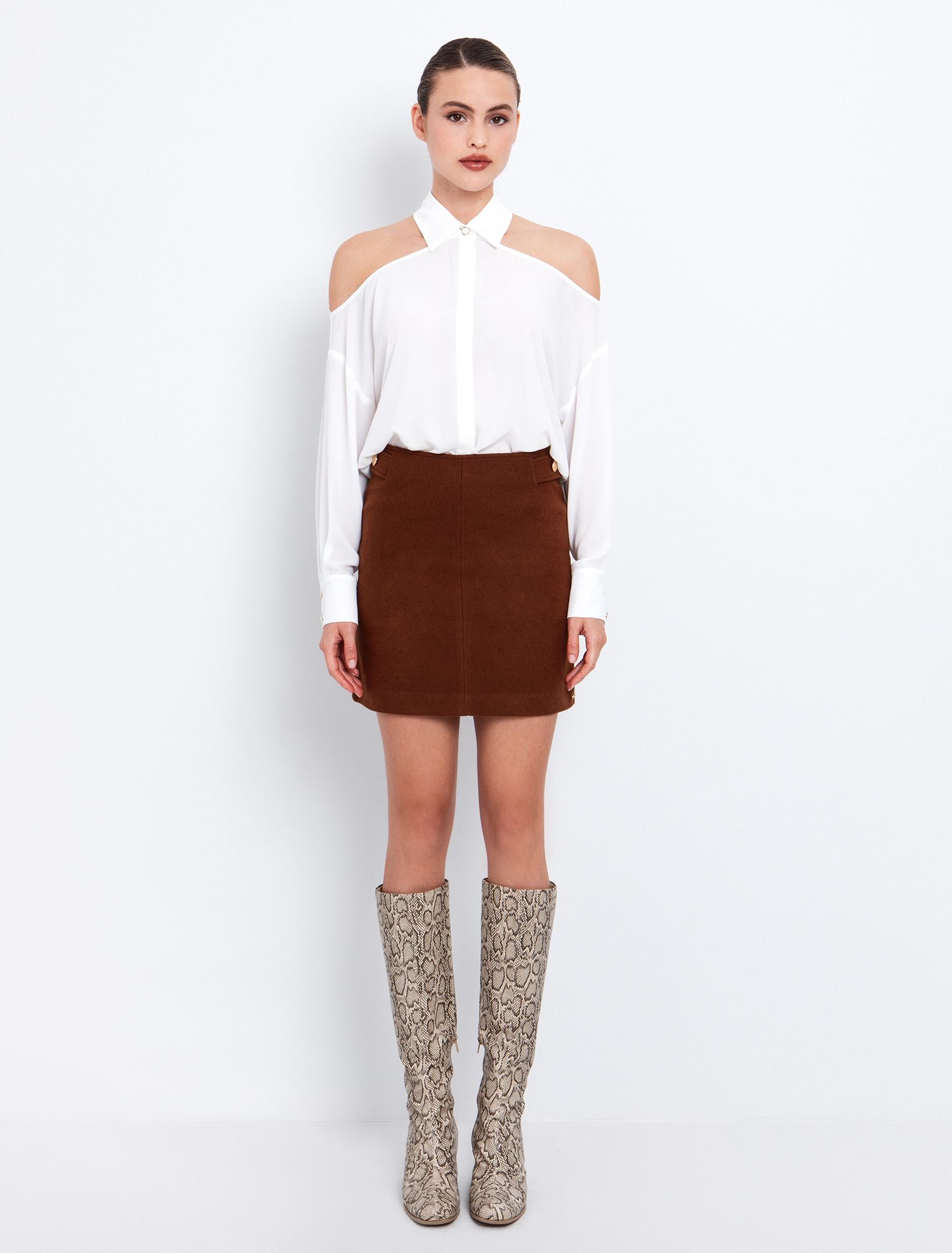 Off-shoulder πουκάμισο