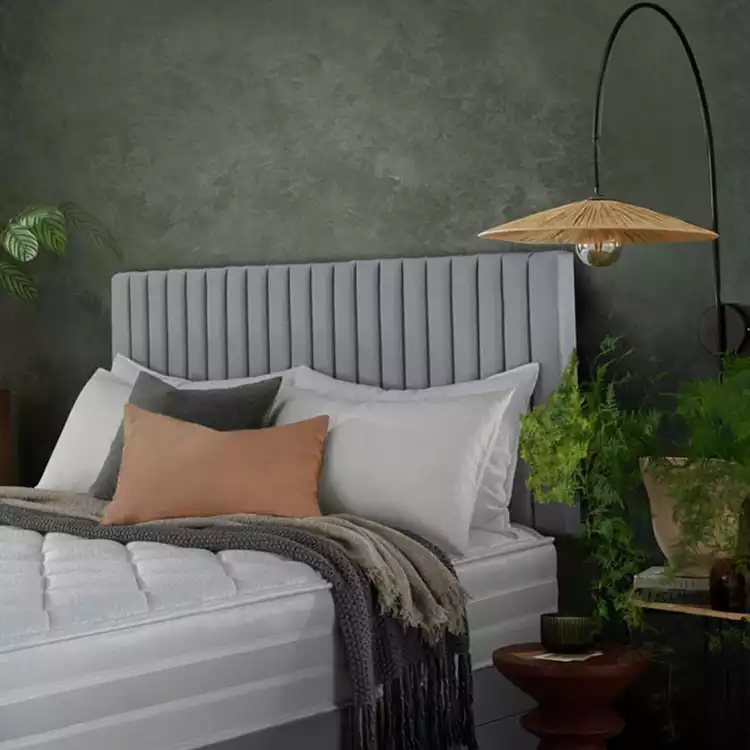 Silentnight Dusk Fabric Single Headboard - Light Grey