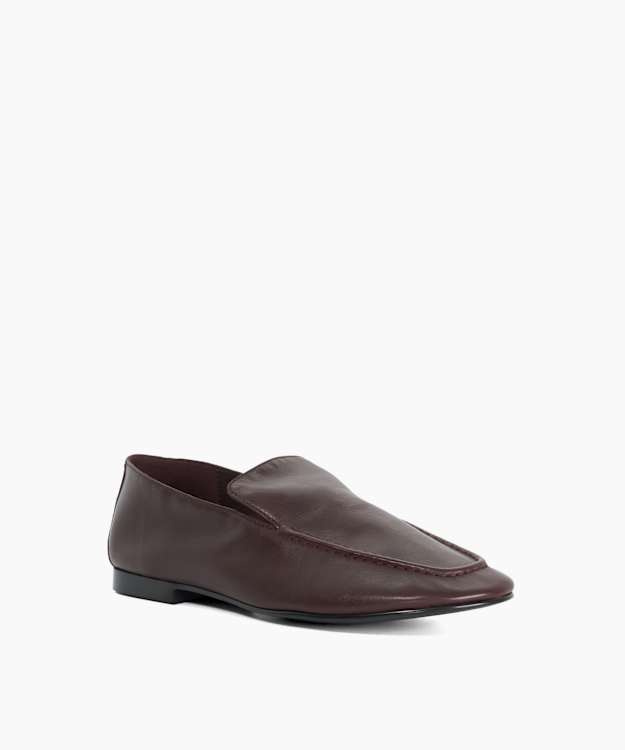 Gurl Burgundy - Leather Slip-On Loafers