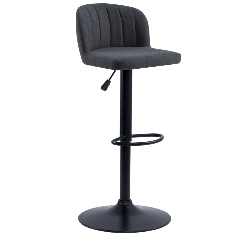 Tabouret de bar Queen 44x47x83-103cm effet velours noir