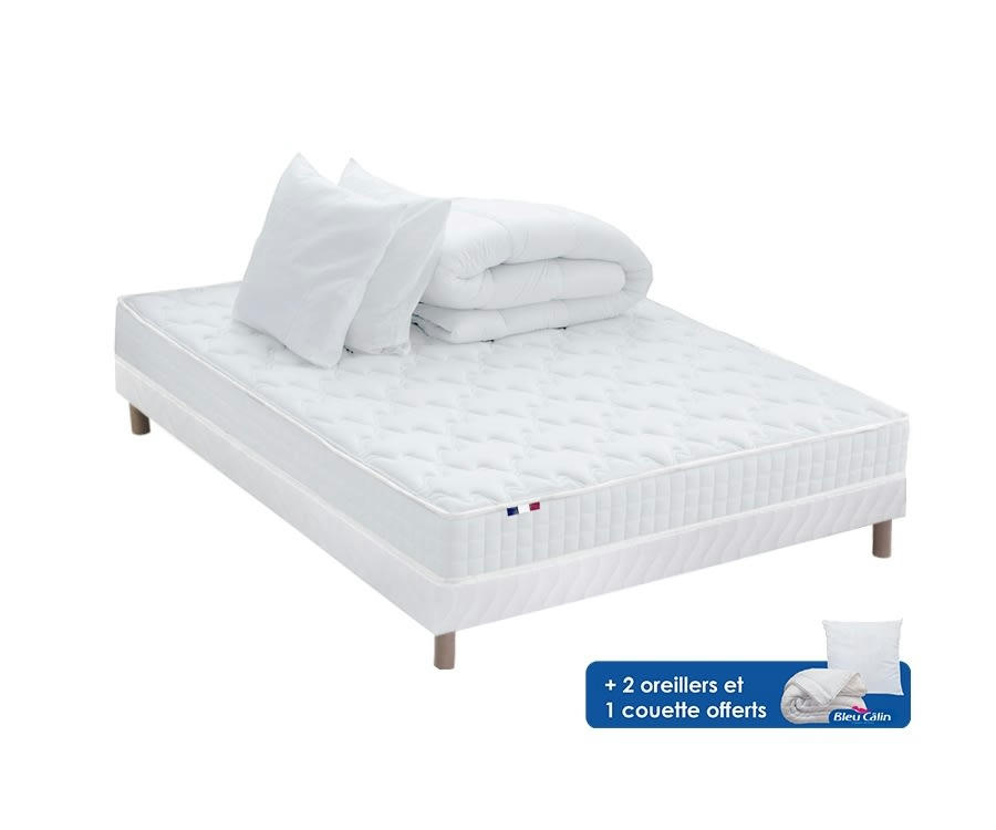 PACK PRÊT A DORMIR - Pack matelas sommier oreiller couette 140x190