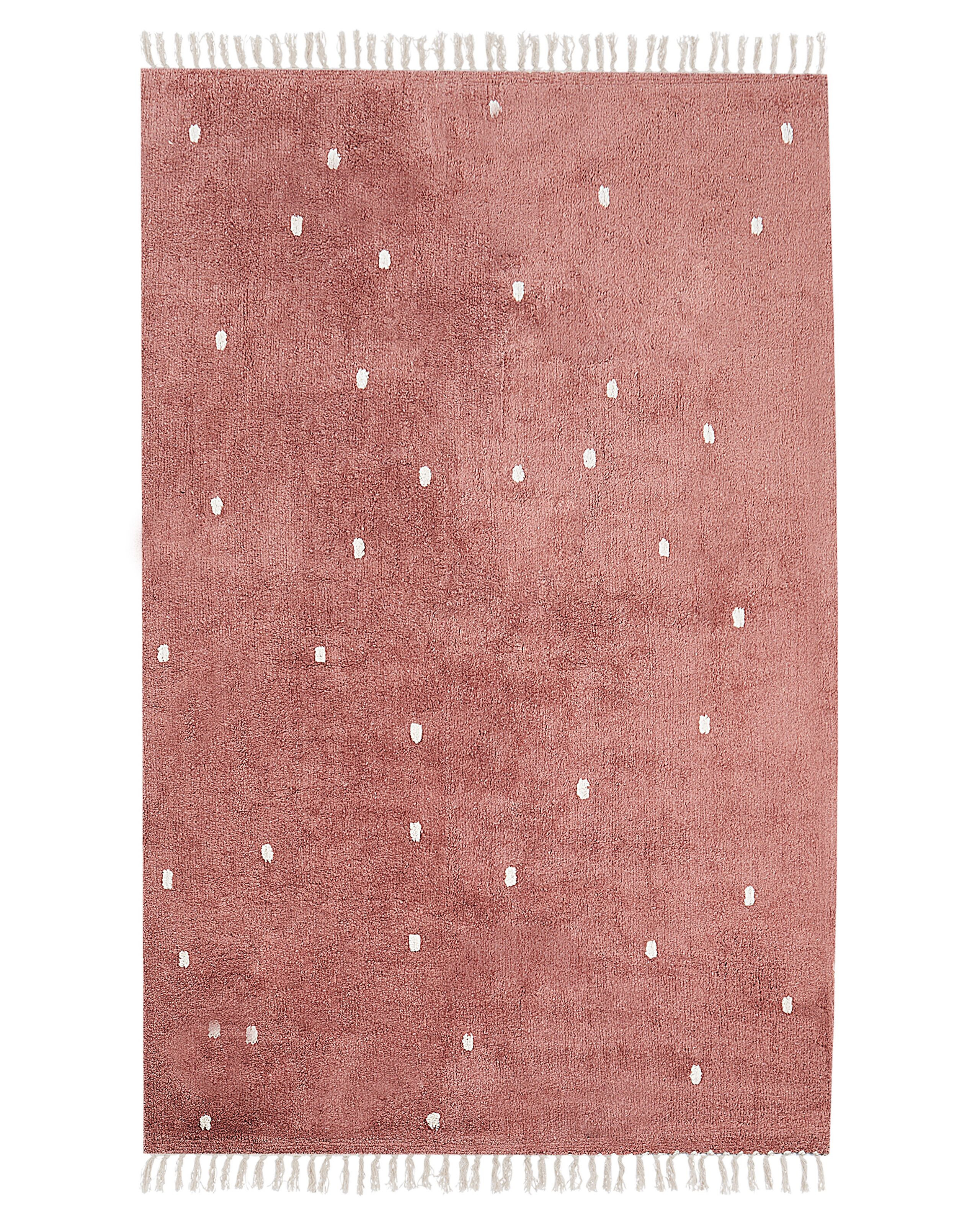 Dywan w białe kropki 140x200 cm jasnoczerwony