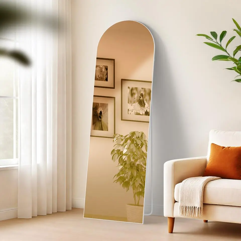 CLP Staande spiegel Moline ovaal - Glas - mat wit