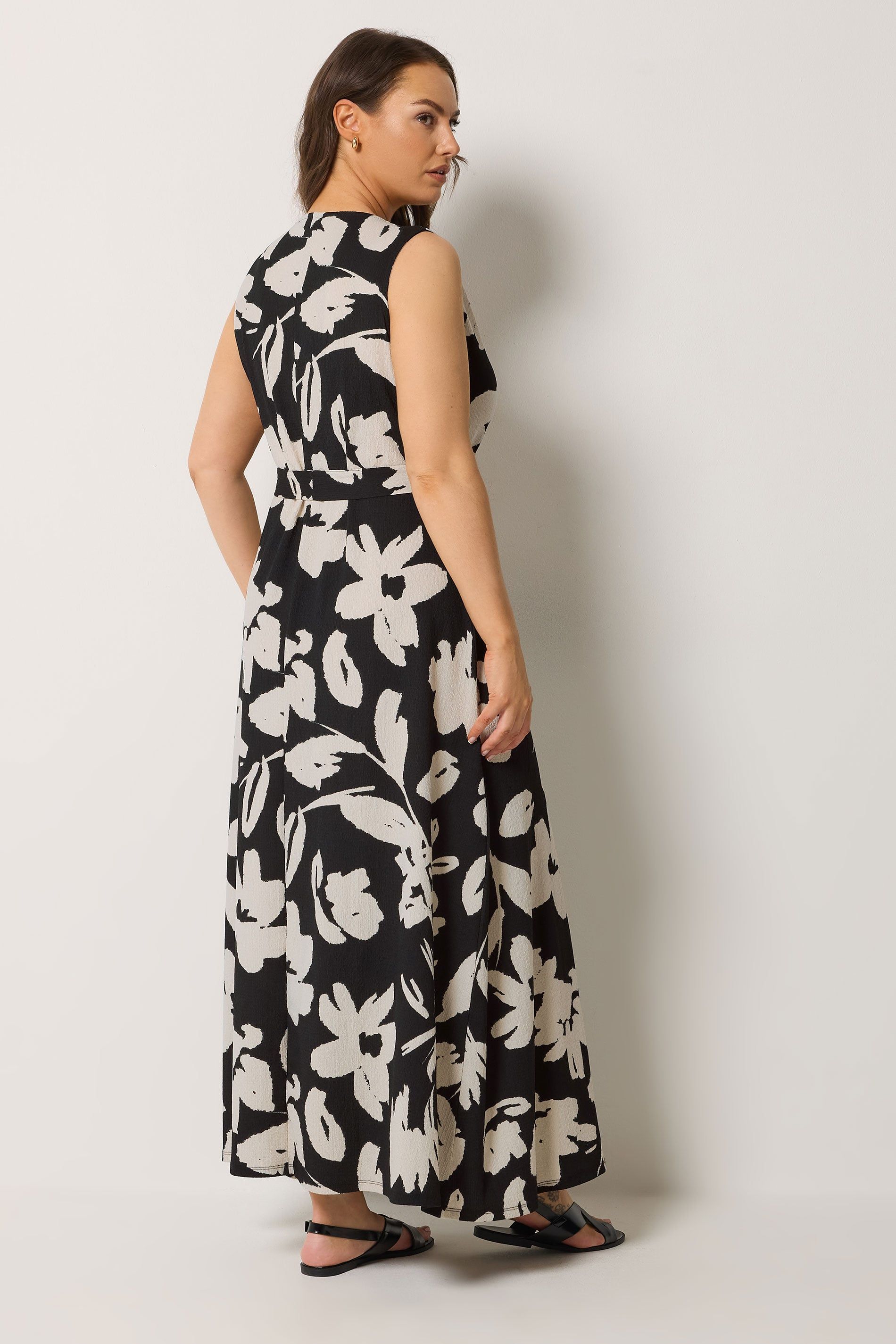 Yours Floral Textured Wrap Dress