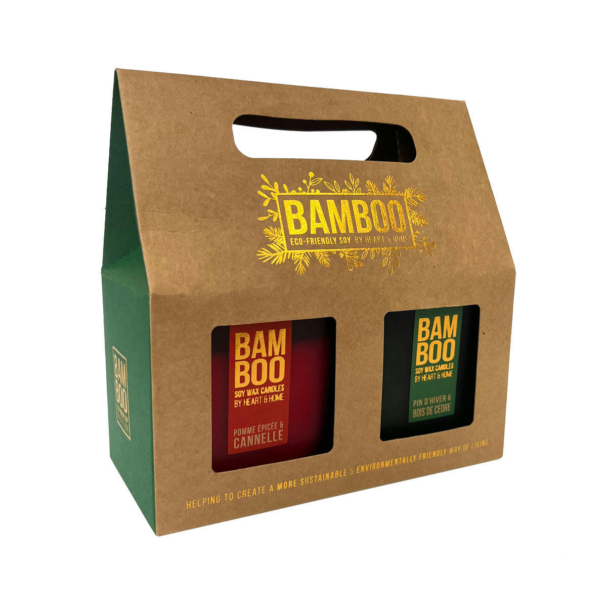 - Boite cadeau de 2 bougies éco responsable heart and home