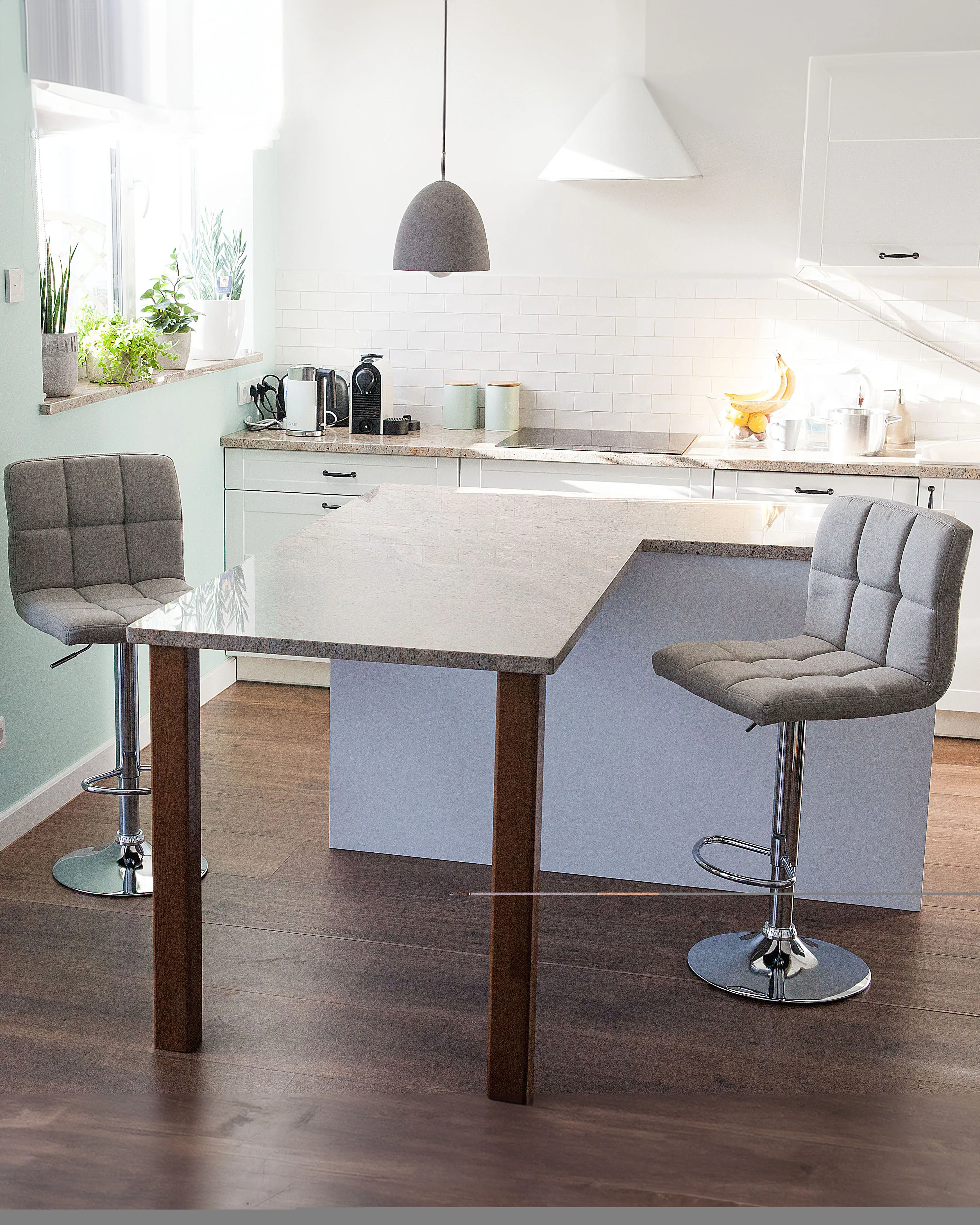Set of 2 Bar Chairs MARION Swivel Light Beige