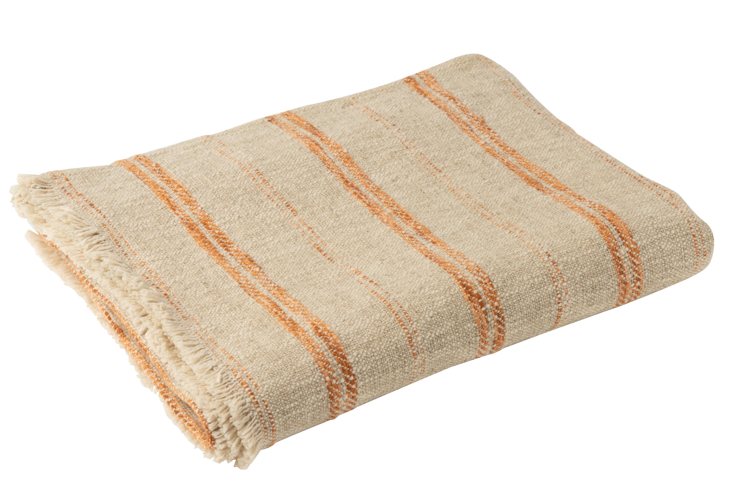 J-Line plaid Strepen - linnen/katoen - beige/roest