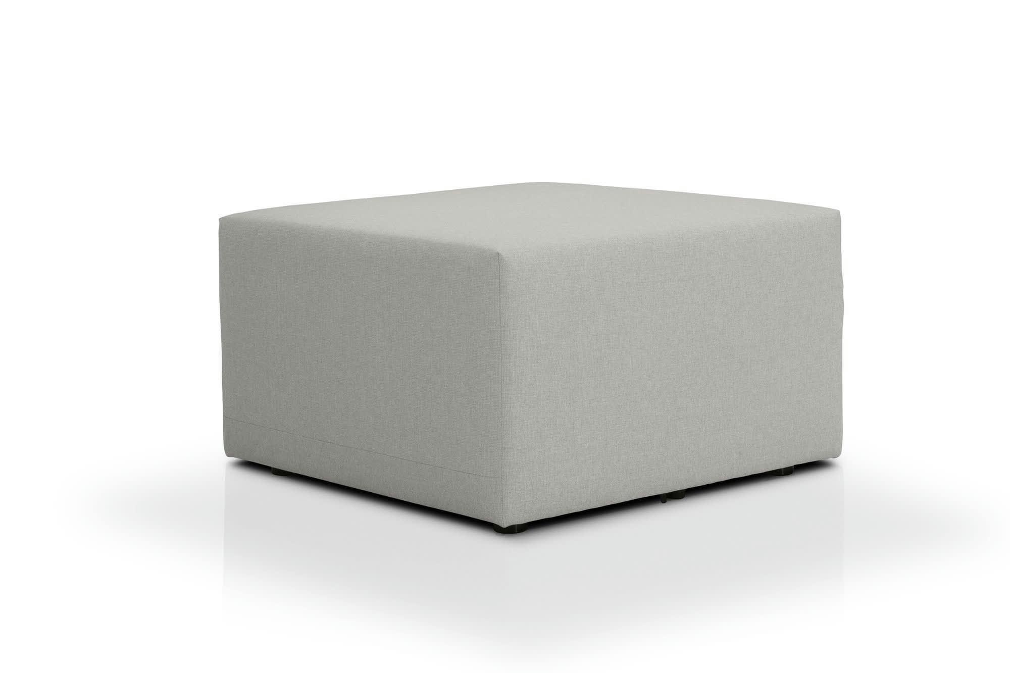 CENTAURI - Pouf carré 1 place  en tissu gris clair