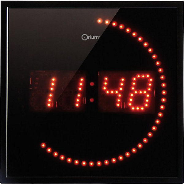 Horloge à LED - STUDIO - Orium - 2 en 1 - Led rouge - Aluminium - 220 V
