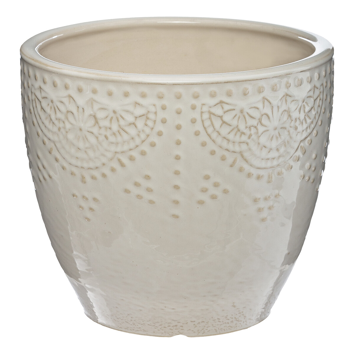 Vaso em cerâmica decorado com relevo