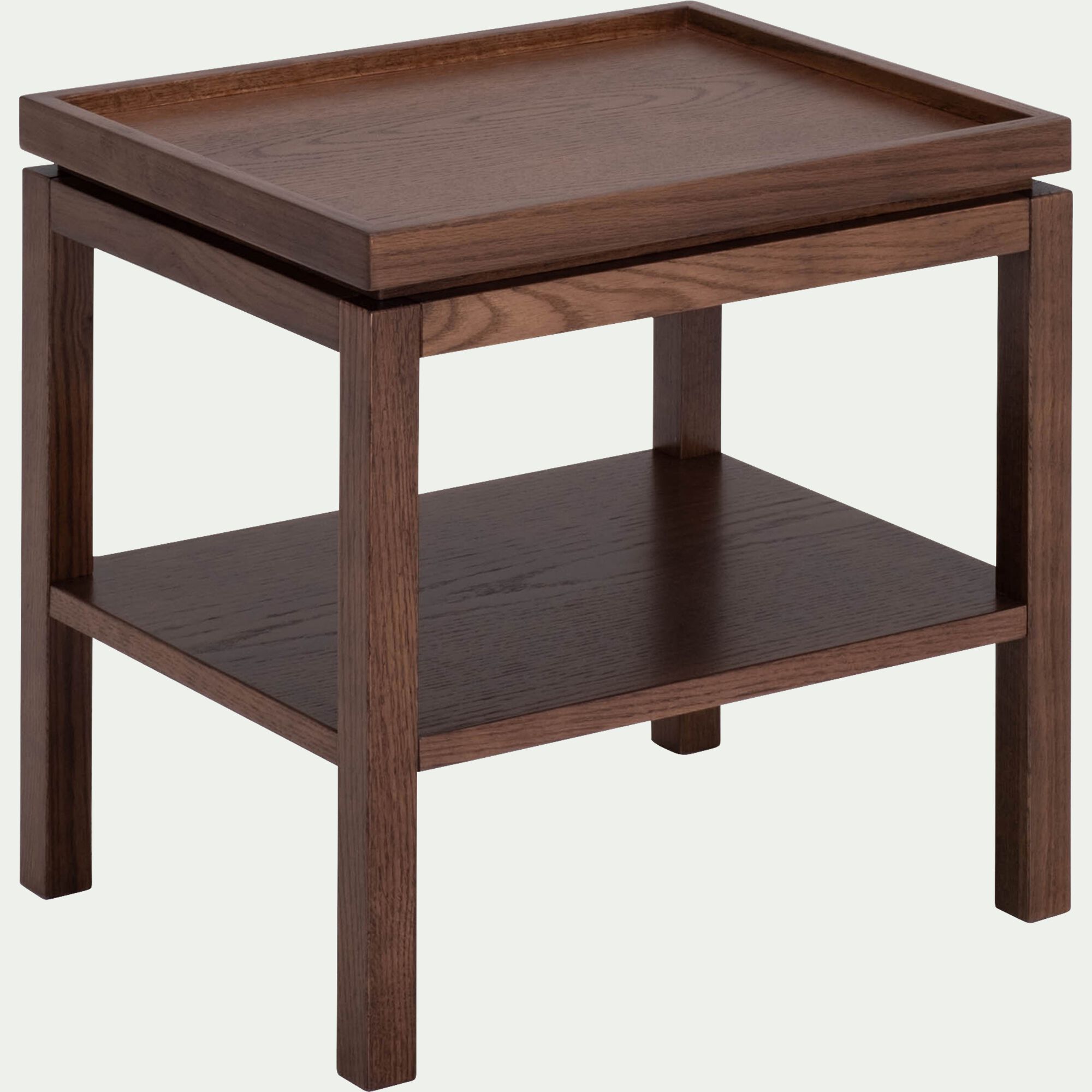 DAVI - Table de chevet en chêne L45xl35xH45cm - bois foncé