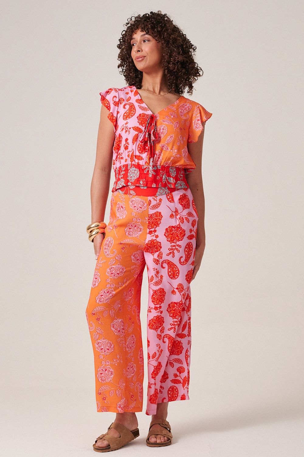 Klass. Paisley Printed Wide Leg Trousers