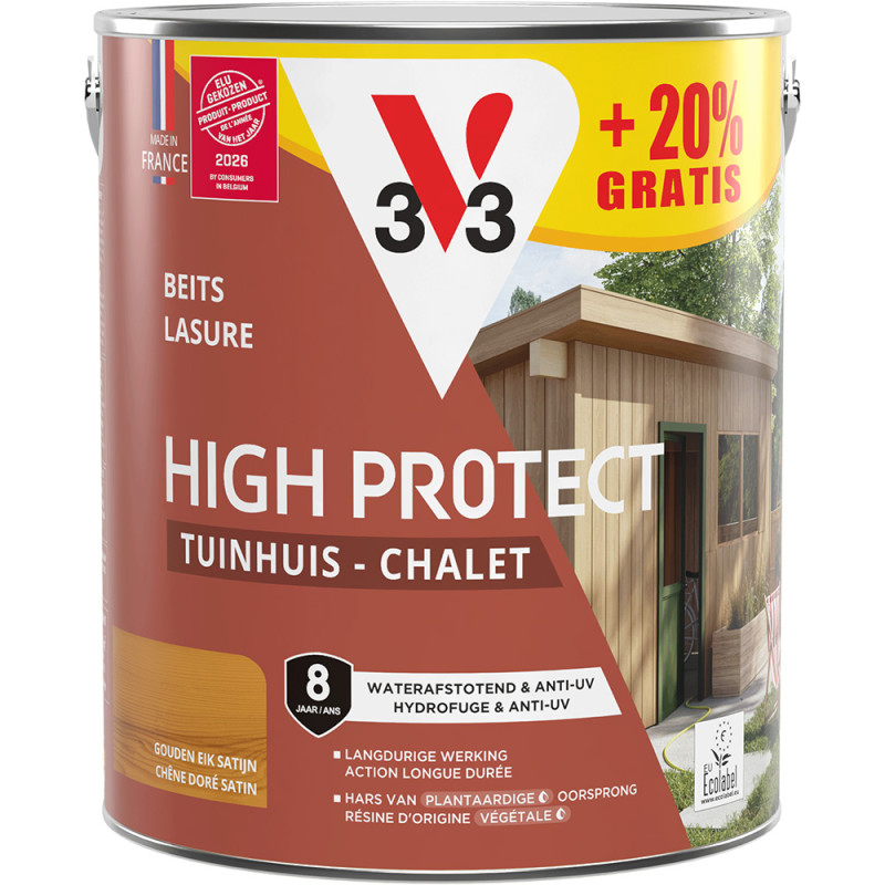 Lasure pour chalet High Protect chêne doré 2,5 L   0,5 L gratuit V33