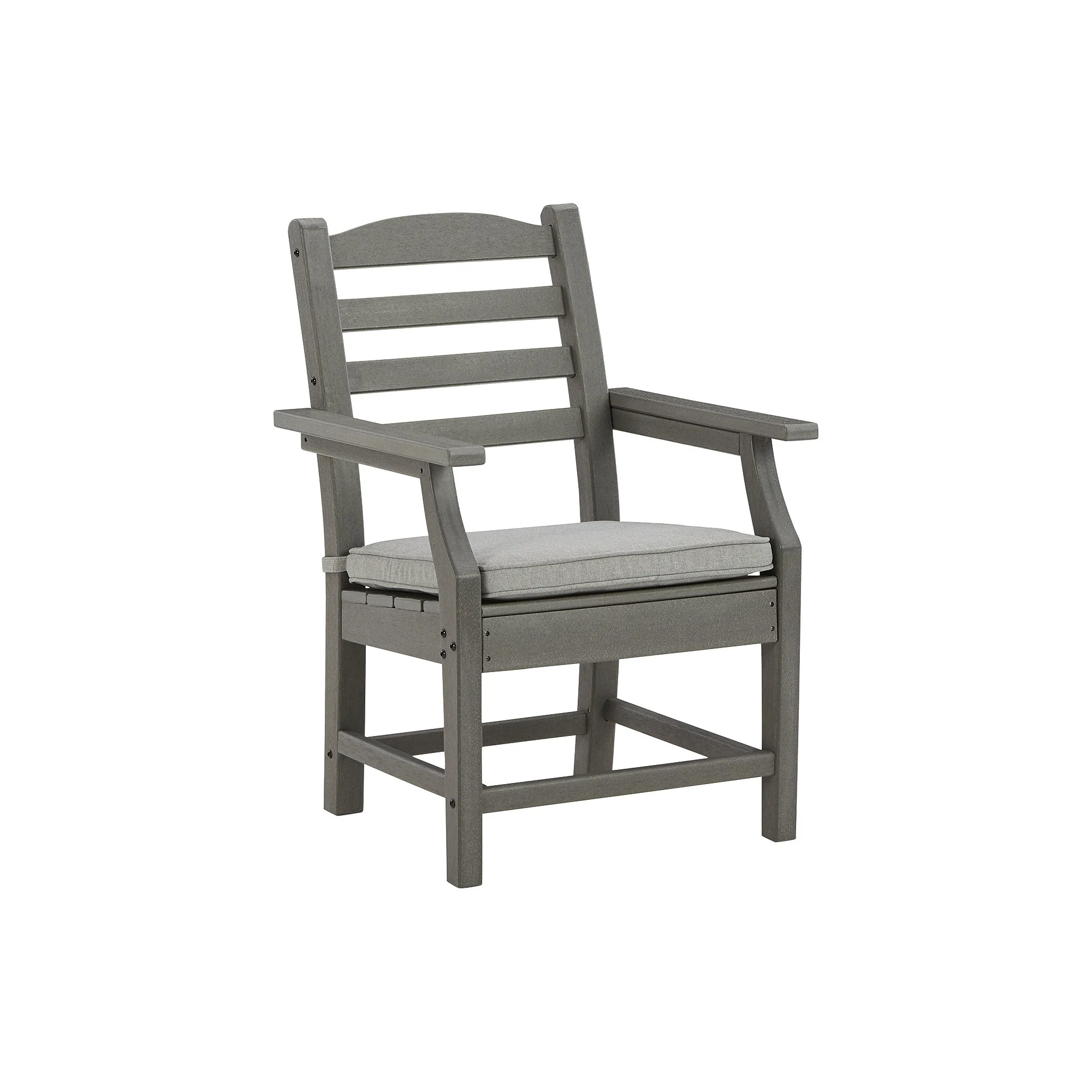 Signature Design by Ashley Visola Gray Outdoor Poly All Weather Arm Chair with Cushion, Set of 2 - 24W x 25D x 37H