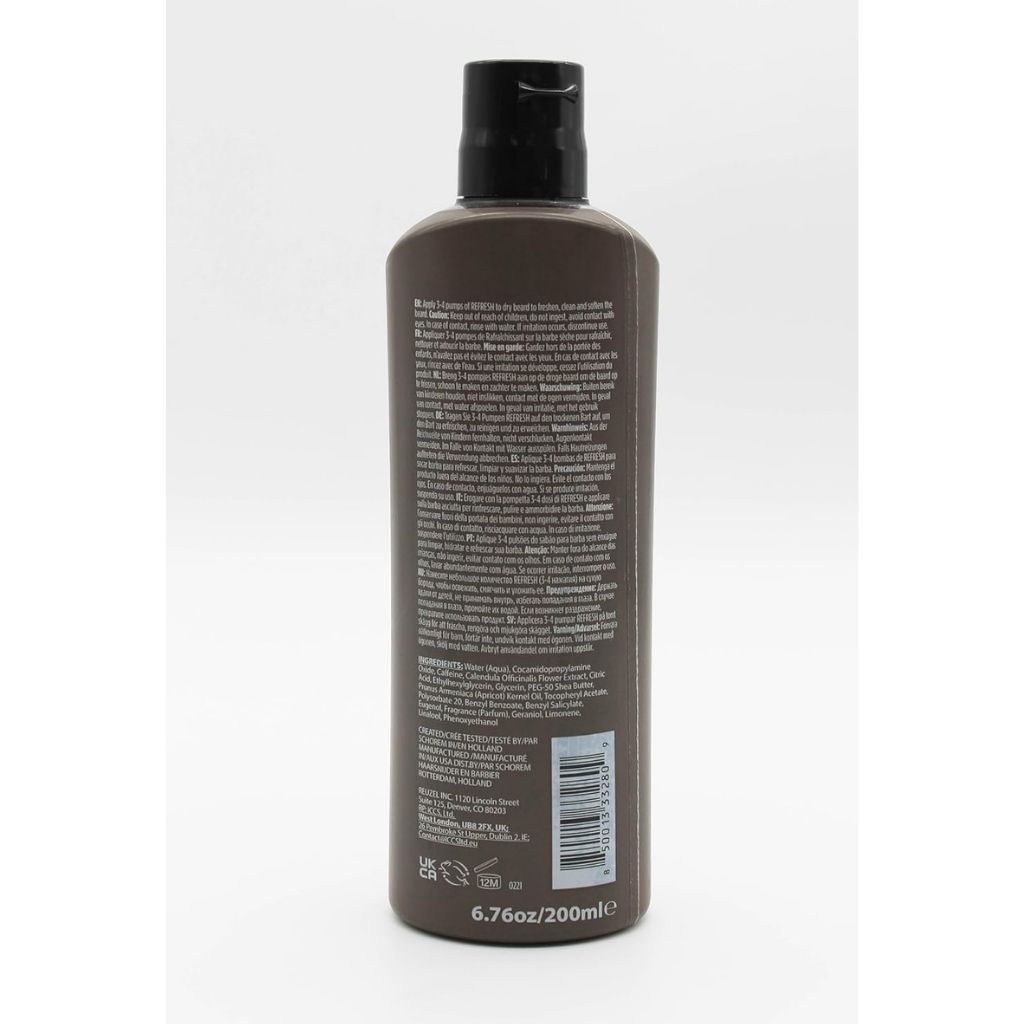 Reuzel Refresh No Rinse Beard Wash - Instantly Freshens Beard - 200 ml