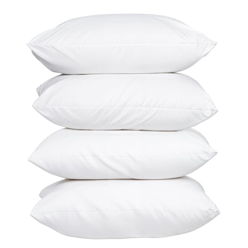 100% Cotton Pillow Cover with 800g Poly Fill &ndash; Hypoallergenic, Antibacterial, and Cooling Technology (4 PK)