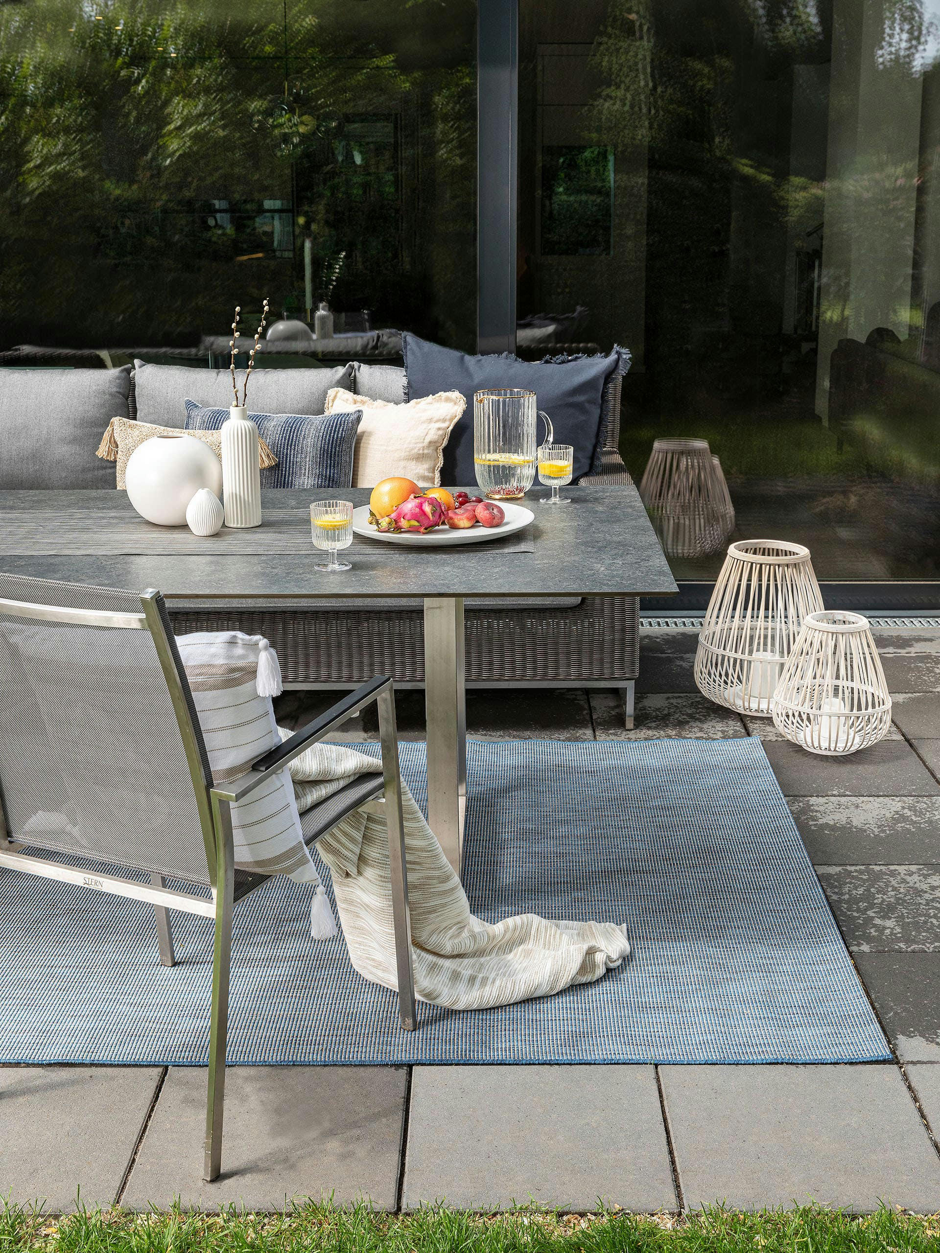 METRO - Tapis d'extérieur & intérieur bleu 200x290