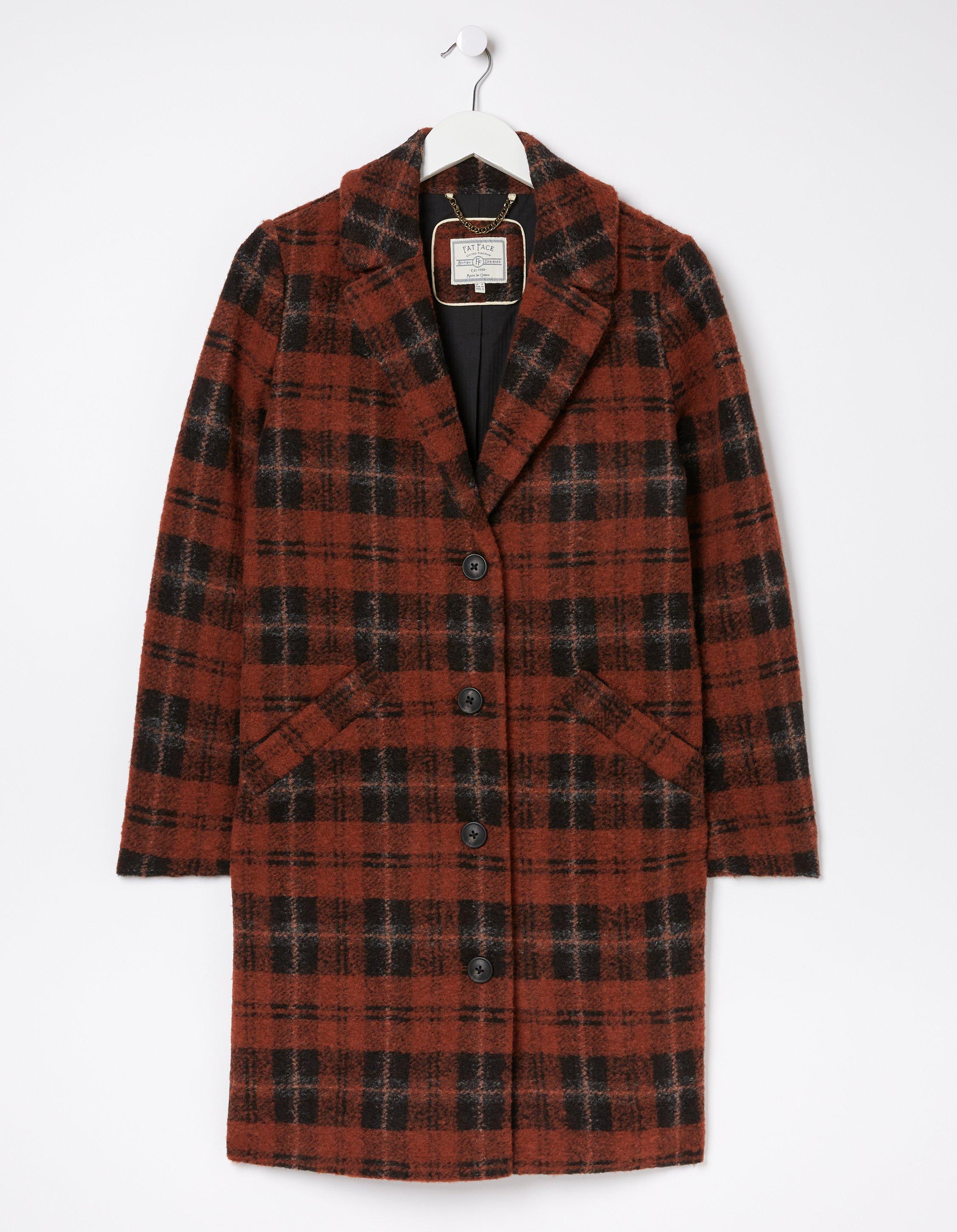Tanya Wool Blend Check Coat