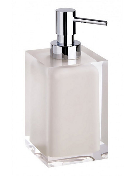 Distributeur de savon liquide carré à poser VISTA en résine 250ml-Beige-Beige-7.00 --8.20 --7.00