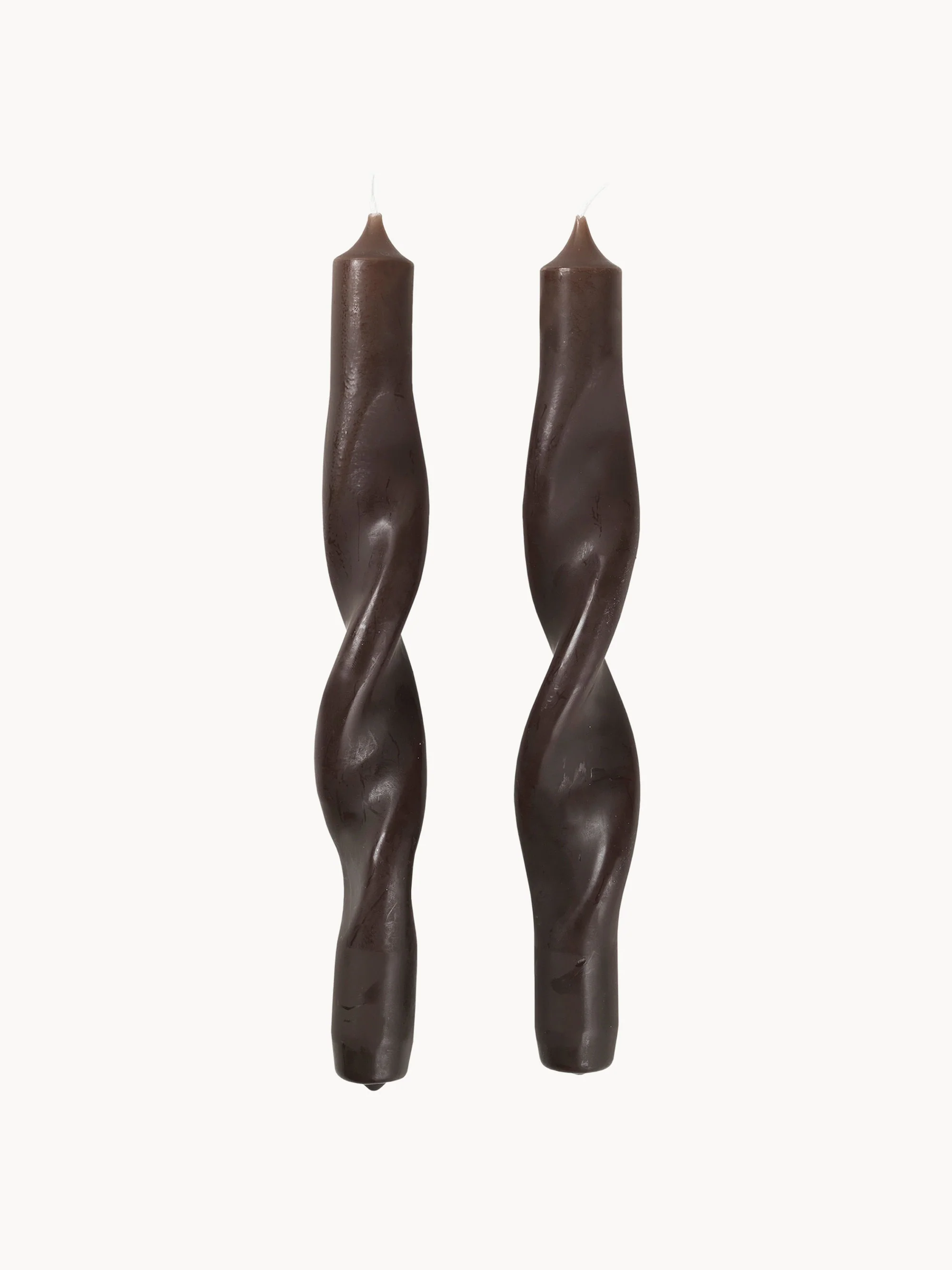 Handgefertigte Stabkerzen Twist, 2er-Set