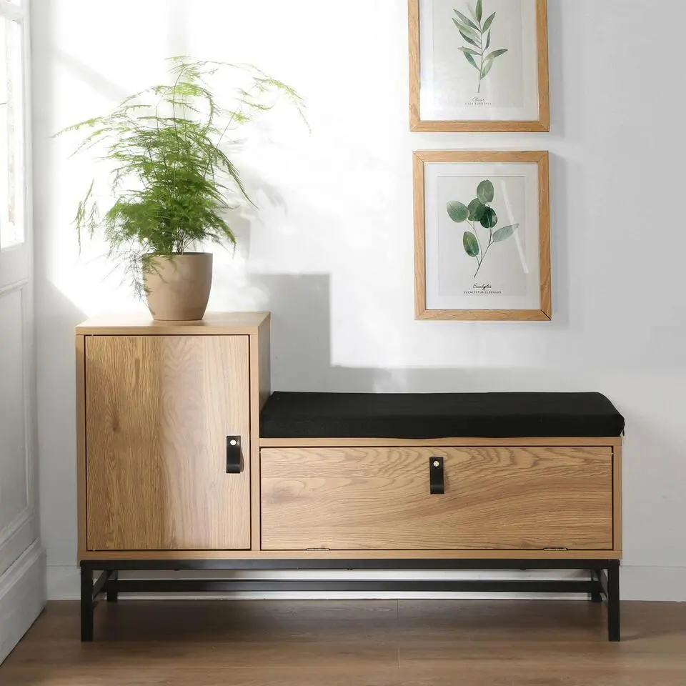 CALICOSY - Schoenenbank JILL - Licht hout - 59x101x38 cm