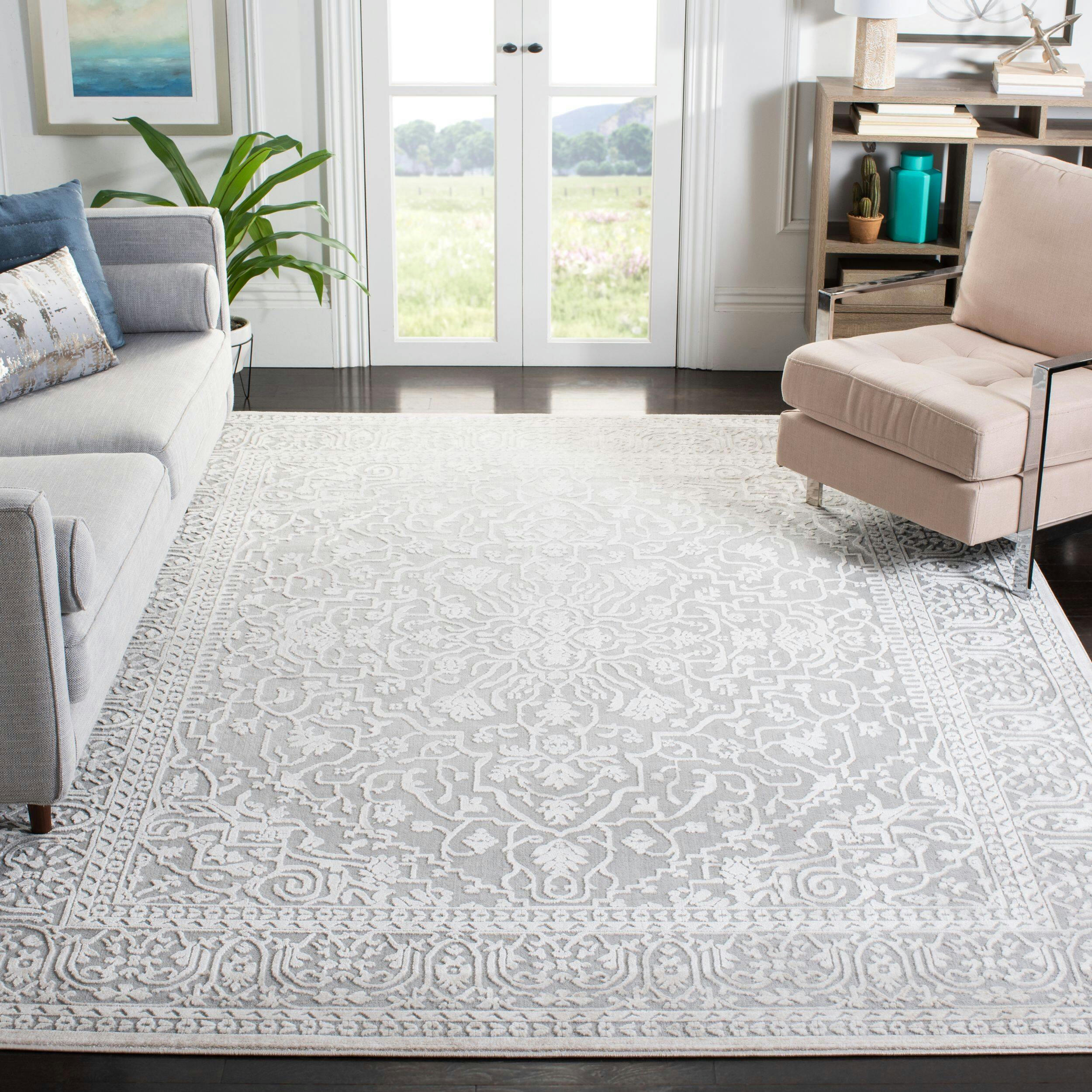 Safavieh Reflection 670 Rug, Light Grey/Cream