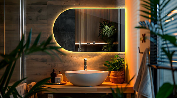 Miroir Ovale LED Tulup 50 x 90 cm Avec Lumière Chaude Miroir Entrée Moderne