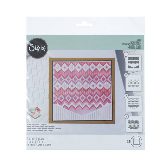 Sizzix Textile Layered Stencils 4 Pack