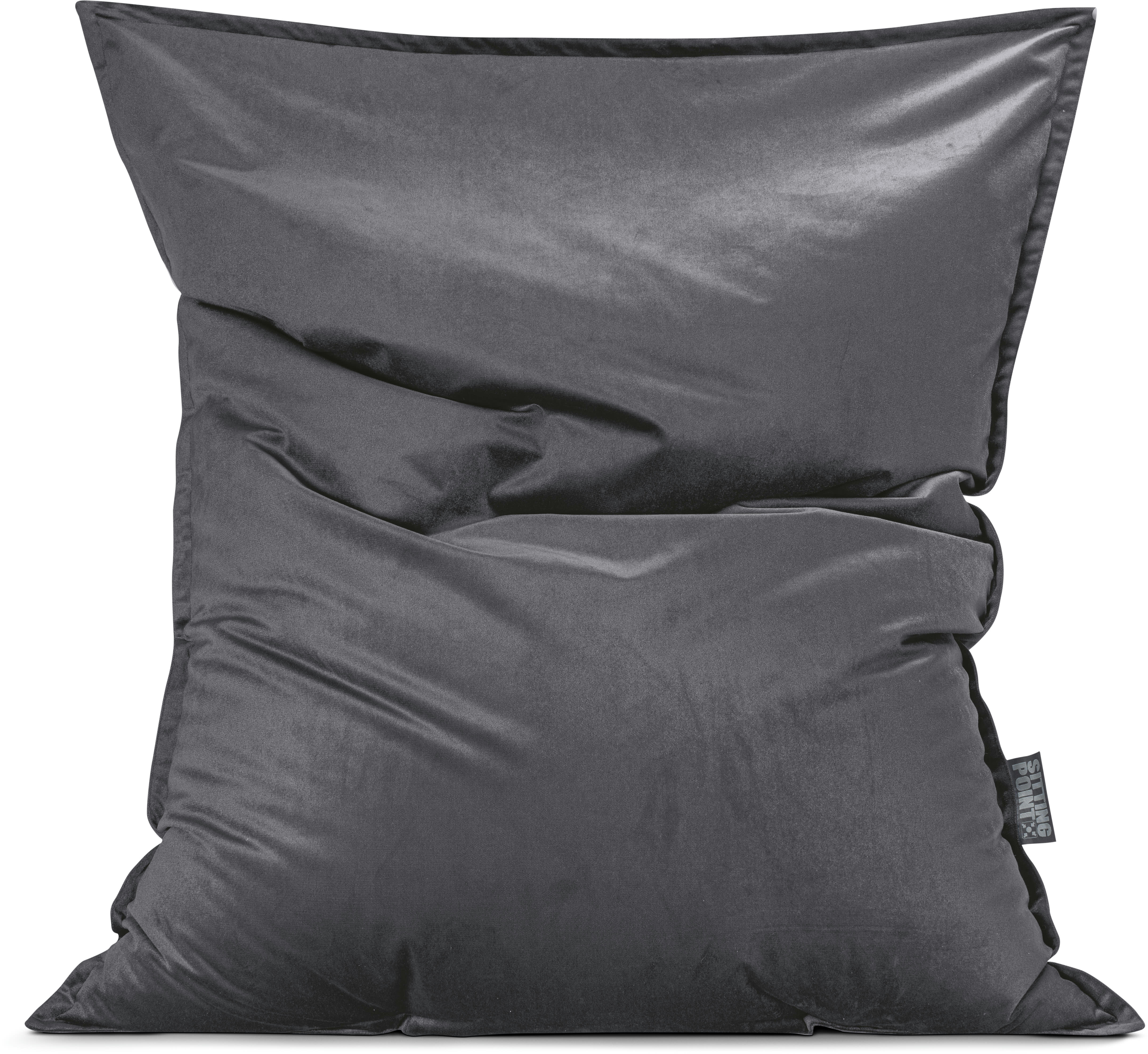 MARLA - Coussin d'intérieur géant aspect velours anthracite 170x130cm