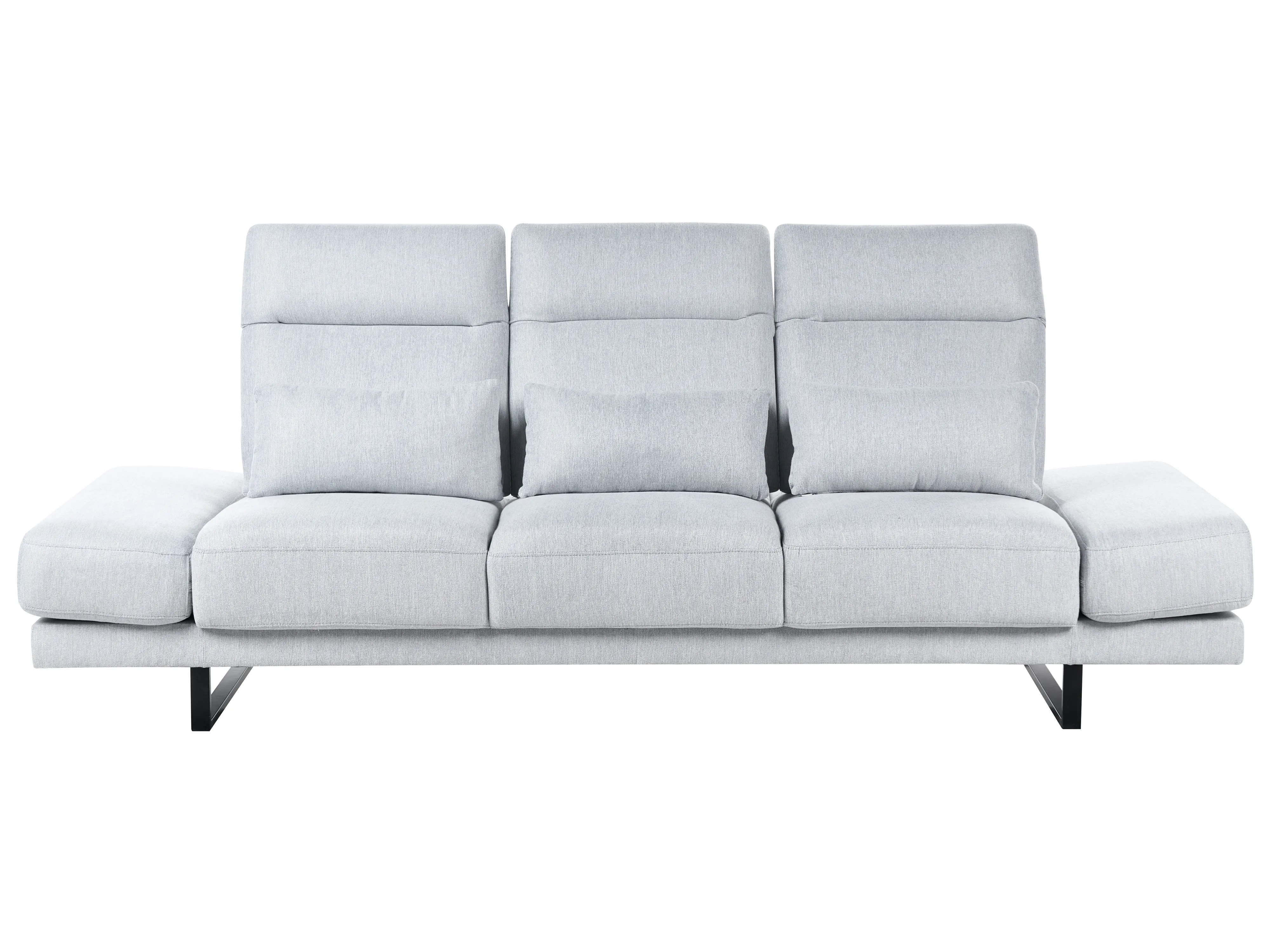 Corner Sofa 4 Seater IKAST Fabric Light Grey Left Hand
