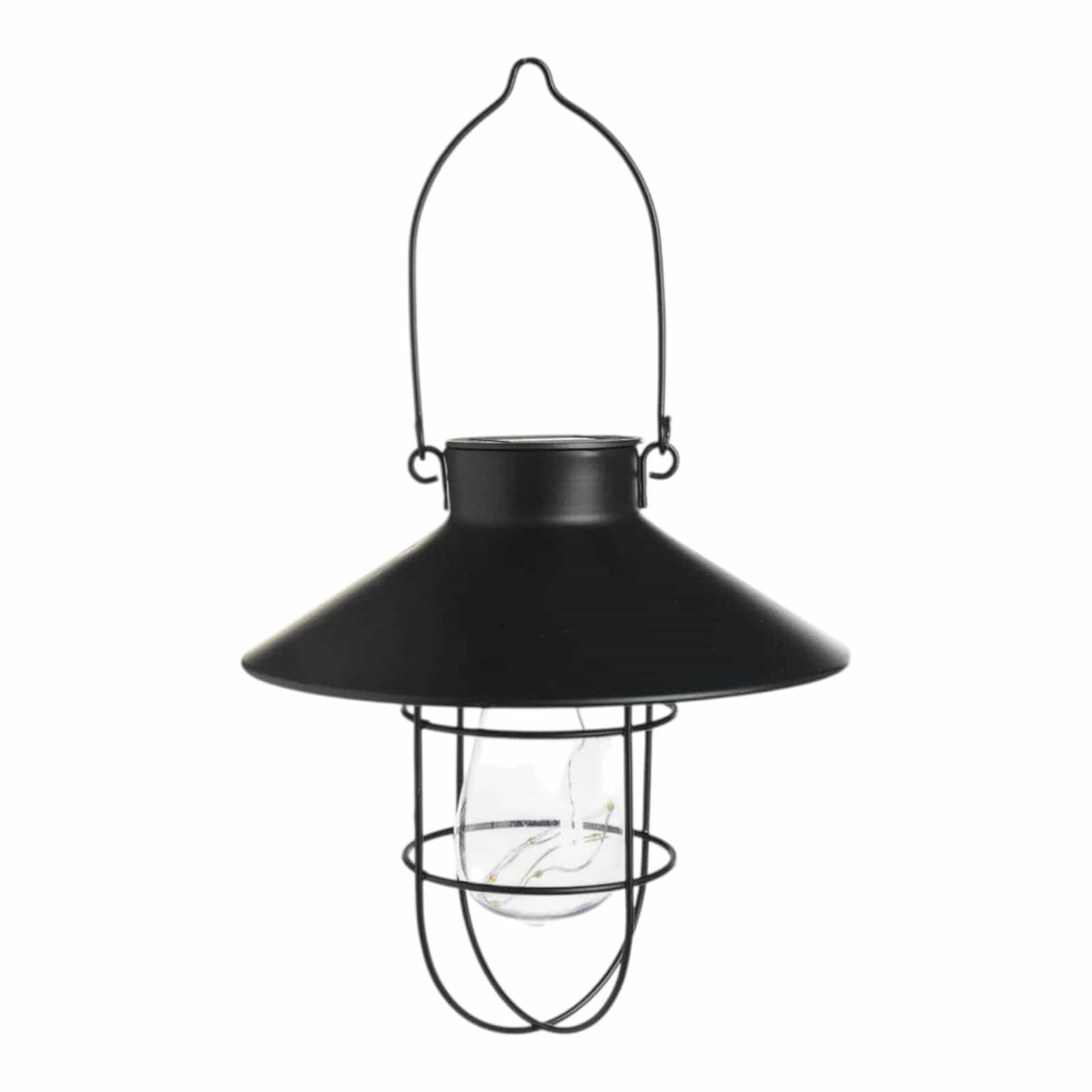 Solar-Hängeleuchte Laterne Schwarz, ⌀ 21.5 cm, H 215 mm