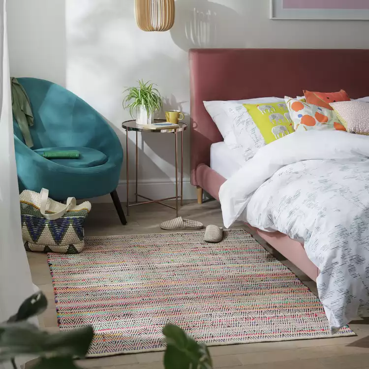 Habitat Stripe Cotton Flatweave Rug - 120x160cm