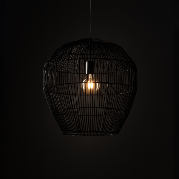 Lampa wisząca czarna HAITI M 1xE27x25W Nowodvorski