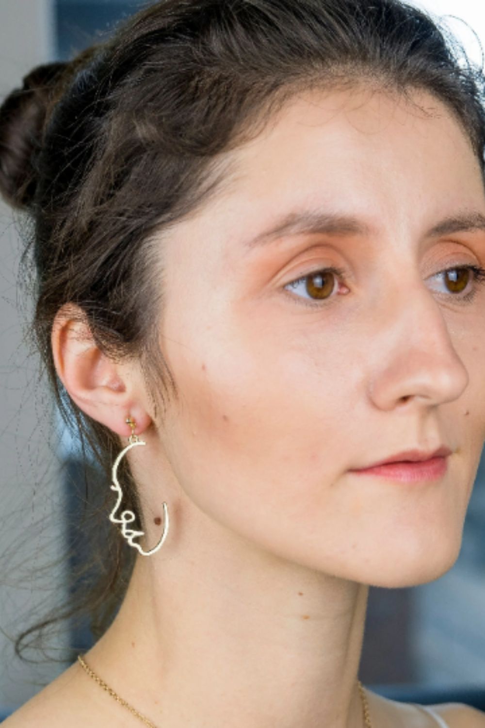 The Colourful Aura Face Drop Abstract Hollow Profile Face Earrings