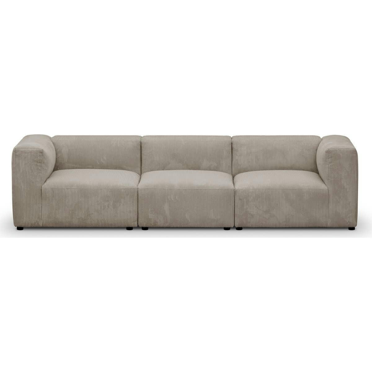 MODULO NEW - Canapé modulable 4 places en velours côtelé taupe