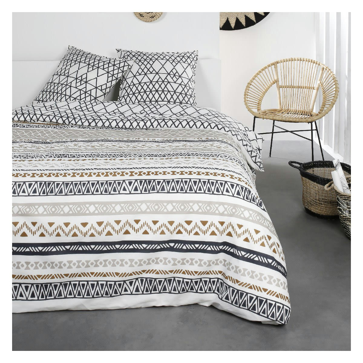 SUNSHINE KRIS - Parure de lit 2 personnes imprimé en Coton Multicolore 240x260 cm