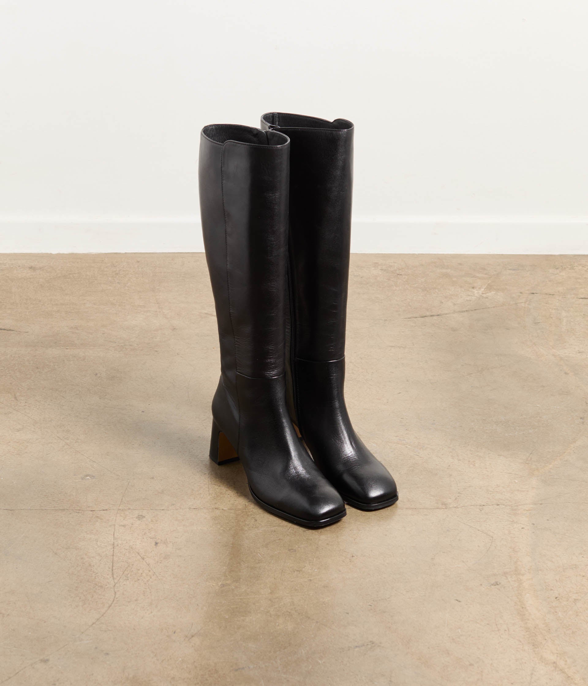 Bottes en cuir noir Paloma
