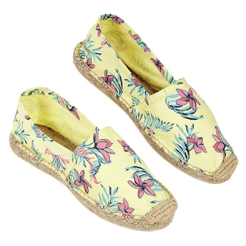 Espadrilles Femme imprimé tropical jaune T36/40