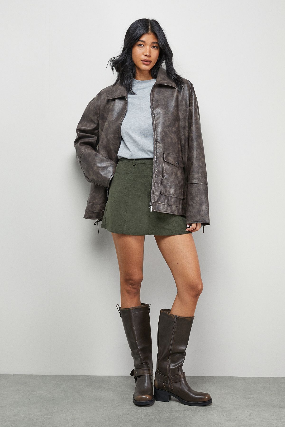 Warehouse Cord Micro Mini Skirt