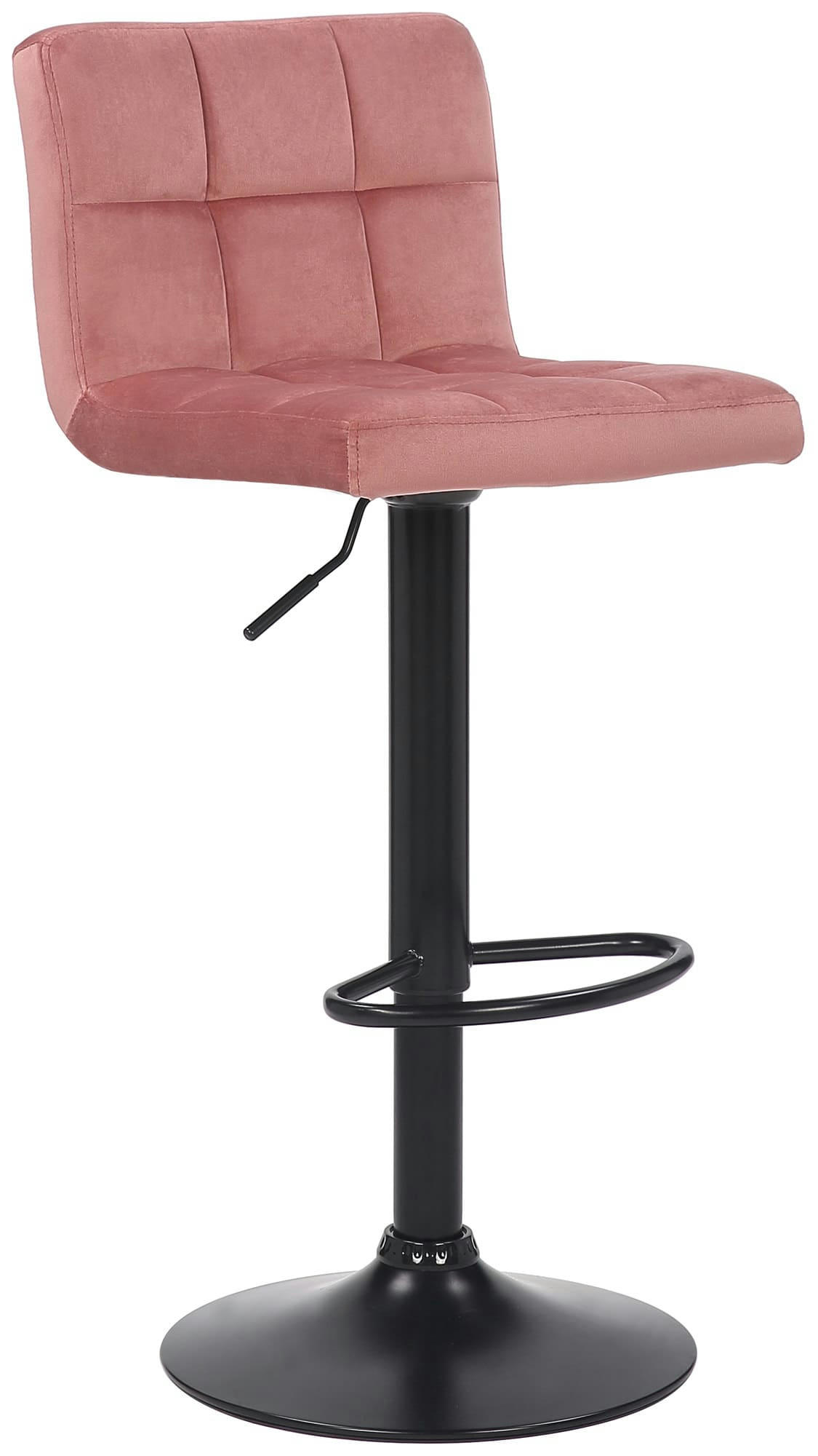 FENI - Tabouret de bar réglable pivotant en velours Rose