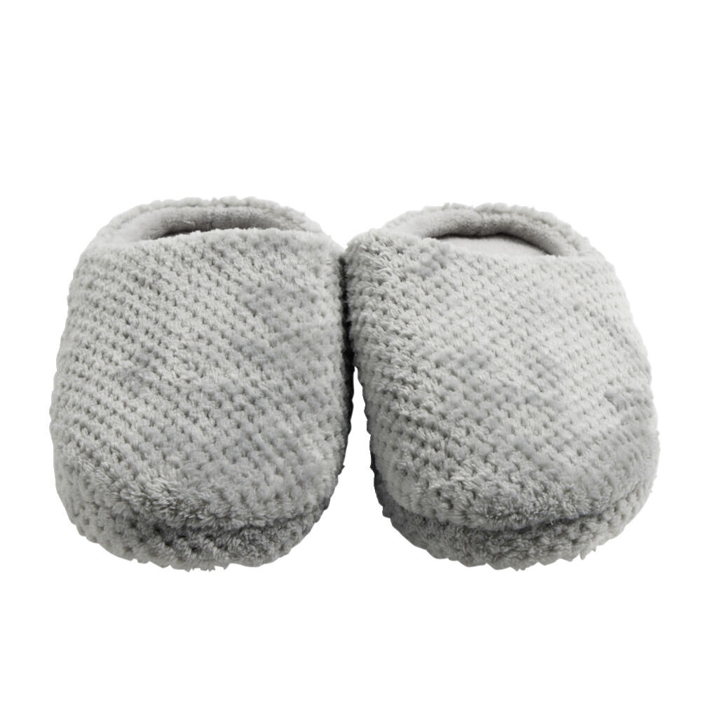 Chaussons mules unisexe gris motif quadrillé T40/41