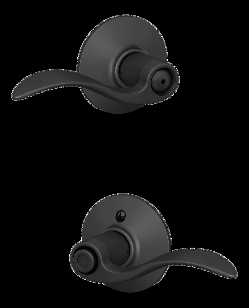 Schlage Accent Privacy Door Lever Lock Set, Matte Black