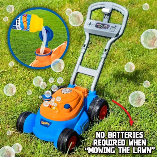 Hot Wheels Bubble N Go Mower with 4oz Bottle - Blue / Orange