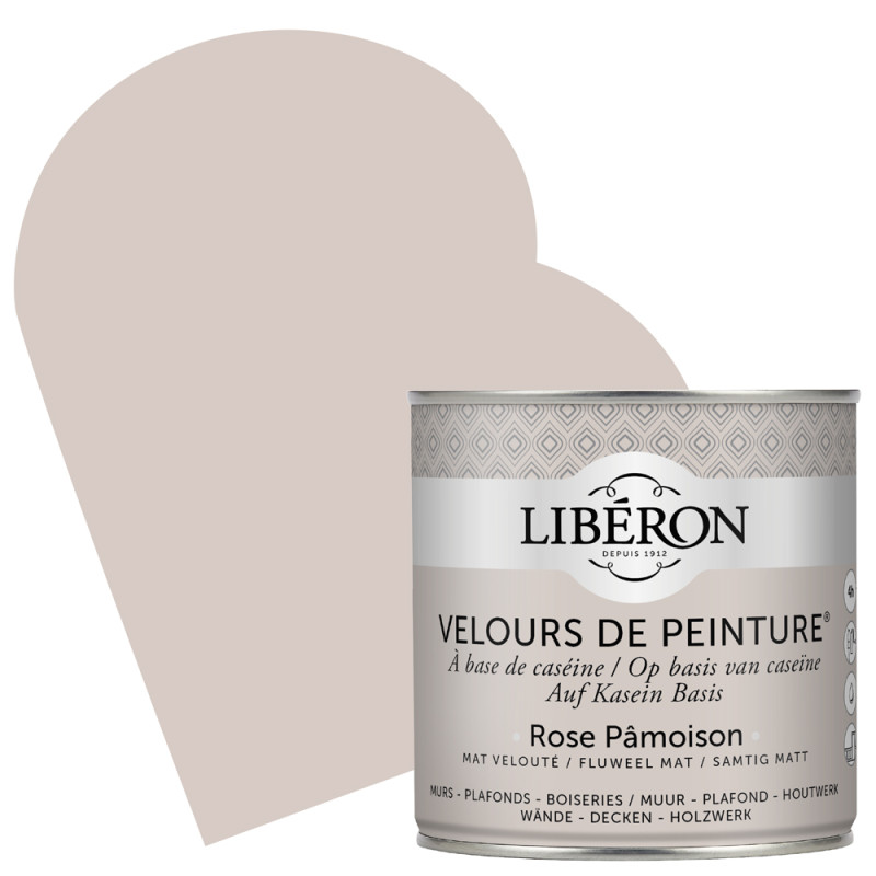 Peinture pour murs Velours de Peinture rose pamoison mat 0,5 L LIBERON