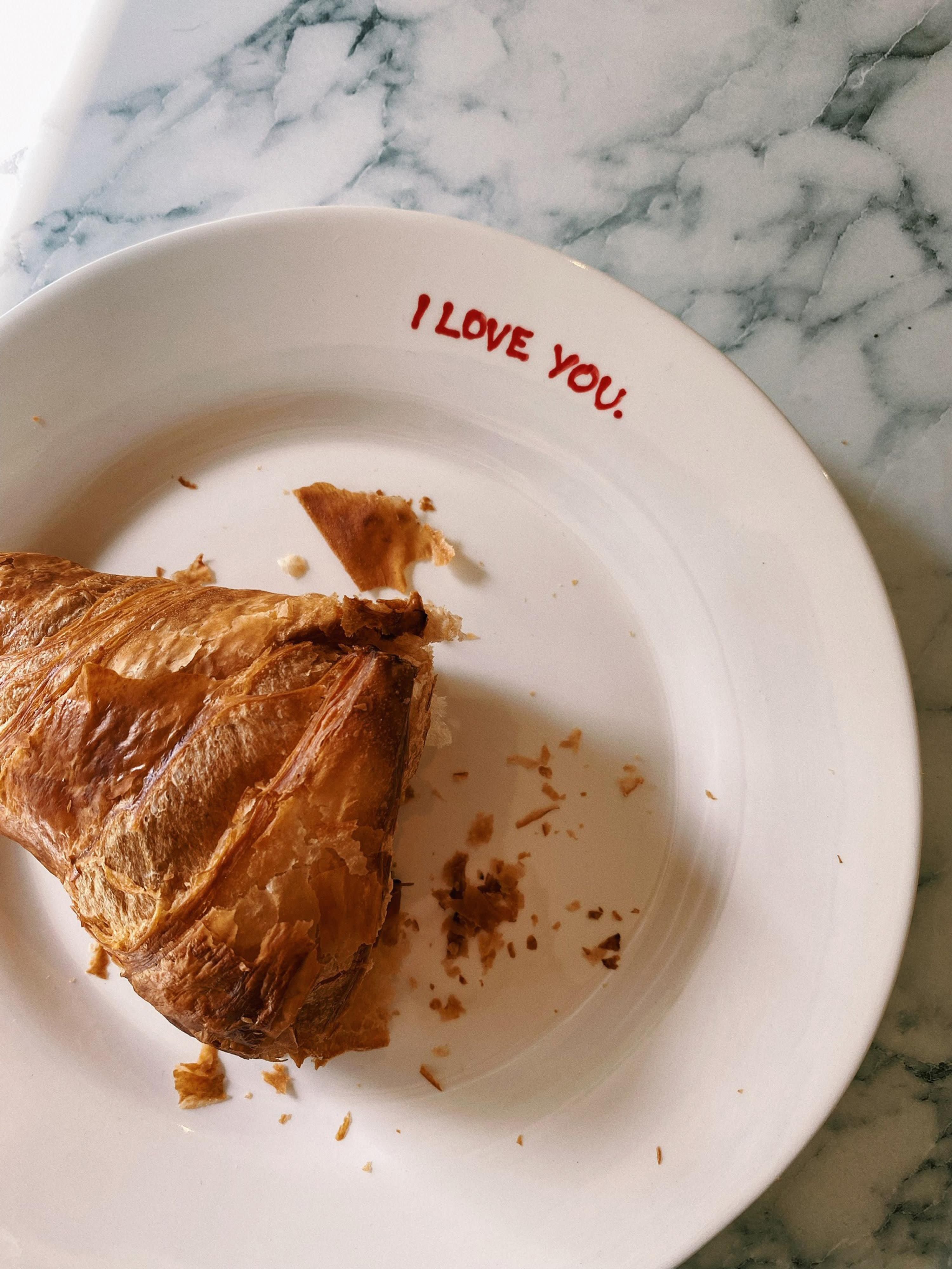 Handbemalter Frühstücksteller I Love You